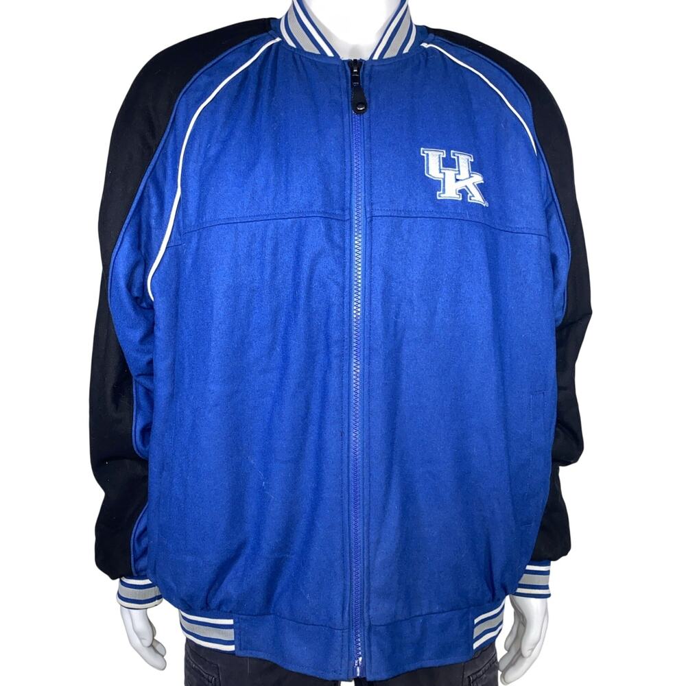 Vintage University of Kentucky Wool Bomber Jacket Embroidered Logo Size XL
